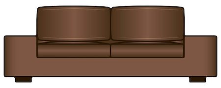 Sofa for two seats to accommodate the interior. Vector illustration. Stock Photo - Budget Royalty-Free & Subscription, Code: 400-07984605