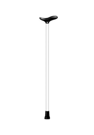 simsearch:400-07976358,k - Walking stick in black and white design on white background Stock Photo - Budget Royalty-Free & Subscription, Code: 400-07984608