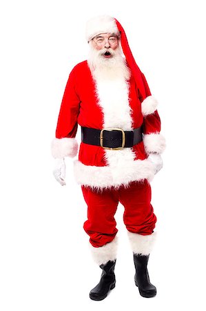 Santa claus standing isolated over white Stock Photo - Budget Royalty-Free & Subscription, Code: 400-07985465