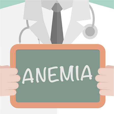 minimalistic illustration of a doctor holding a blackboard with Anemia text, eps10 vector Fotografie stock - Microstock e Abbonamento, Codice: 400-07985653