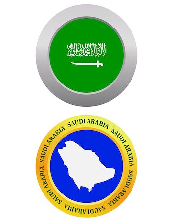 button as a symbol  SAUDI ARABIA and map on a white background Foto de stock - Super Valor sin royalties y Suscripción, Código: 400-07985703