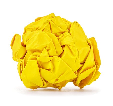 rich yellow crumpled paper ball rolled on a white background Foto de stock - Super Valor sin royalties y Suscripción, Código: 400-07985713