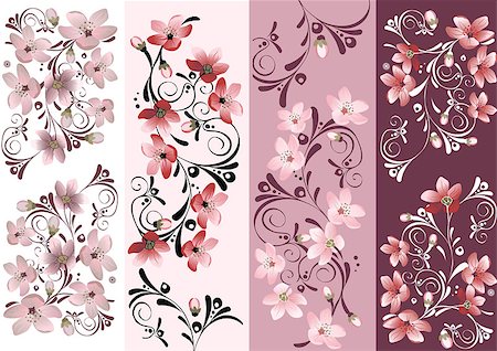 shmel (artist) - Set of floral cards for your design. Cherry blossom. Stock Photo - Budget Royalty-Free & Subscription, Code: 400-07986017