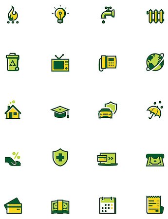 Set of the bills to pay related icons. Colors separated on different layers for ability to quickly change colors Stock Photo - Budget Royalty-Free & Subscription, Code: 400-07986730