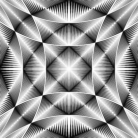 simsearch:400-08051059,k - Design warped trellised pattern. Abstract geometric monochrome background. Vector art. No gradient Foto de stock - Royalty-Free Super Valor e Assinatura, Número: 400-07987600