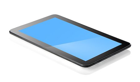 simsearch:400-06921233,k - Black tablet isolated on a white background Stock Photo - Budget Royalty-Free & Subscription, Code: 400-07988001