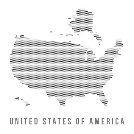 Dotted USA map , isolated in white background Fotografie stock - Microstock e Abbonamento, Codice: 400-07988012