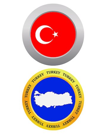 simsearch:400-08048153,k - button as a symbol TURKEY flag and map on a white background Foto de stock - Royalty-Free Super Valor e Assinatura, Número: 400-07988146