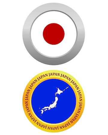 simsearch:400-07983694,k - button as a symbol JAPAN flag and map on a white background Stock Photo - Budget Royalty-Free & Subscription, Code: 400-07988140