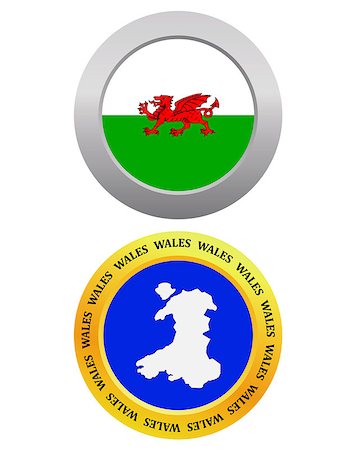 button as a symbol WALES flag and map on a white background Photographie de stock - Aubaine LD & Abonnement, Code: 400-07988150