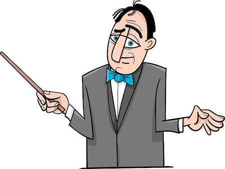 Cartoon Illustration of Orchestra Conductor Funny Character Foto de stock - Super Valor sin royalties y Suscripción, Código: 400-07988214