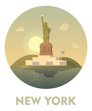 Vector icon representing New York as a travel destination Stock Photo - Budget Royalty-Free & Subscription, Code: 400-07988407