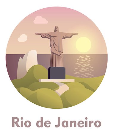 simsearch:400-04960546,k - Vector icon representing Rio de Janeiro as a travel destination Photographie de stock - Aubaine LD & Abonnement, Code: 400-07988411