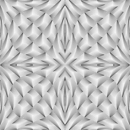 simsearch:400-07631338,k - Design seamless monochrome geometric pattern. Abstract volume textured background. Vector art. No gradient Stockbilder - Microstock & Abonnement, Bildnummer: 400-07988800