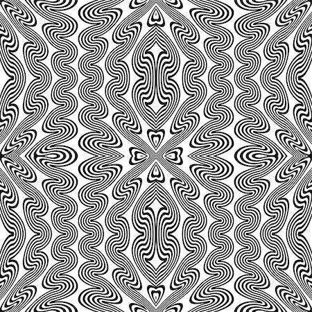 simsearch:400-07631287,k - Design seamless monochrome zigzag geometric pattern. Abstract stripy background. Vector art Stock Photo - Budget Royalty-Free & Subscription, Code: 400-07988836