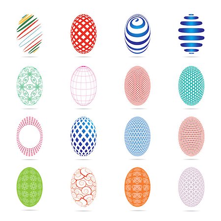 round diamond drawing - Illustration of sixteen easter eggs on a white background Stock Photo - Budget Royalty-Free & Subscription, Code: 400-07989268