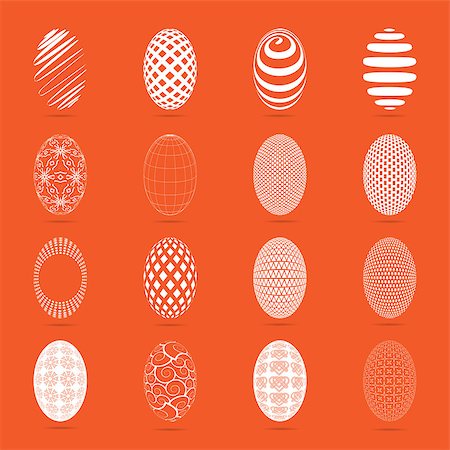round diamond drawing - Illustration of sixteen easter eggs on a orange background Stock Photo - Budget Royalty-Free & Subscription, Code: 400-07989269