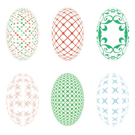 round diamond drawing - Illustration of six easter eggs on a white background Stock Photo - Budget Royalty-Free & Subscription, Code: 400-07989270