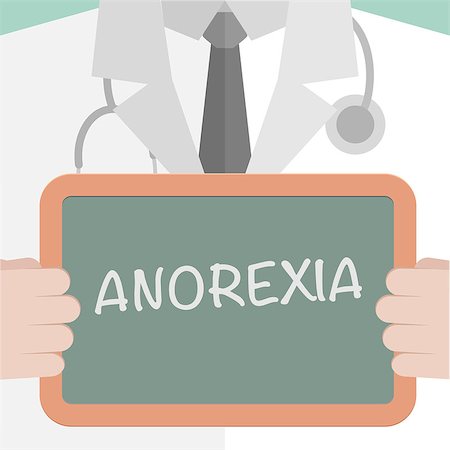 minimalistic illustration of a doctor holding a blackboard with Anorexia text, eps10 vector Stock Photo - Budget Royalty-Free & Subscription, Code: 400-07989280