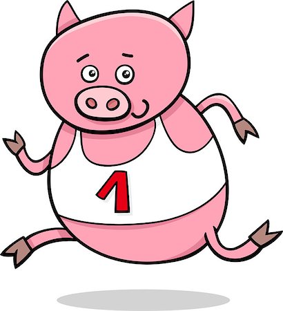 physical education - Cartoon Illustration of Funny Pig Animal Character Running on Physical Education Lesson Photographie de stock - Aubaine LD & Abonnement, Code: 400-07989334