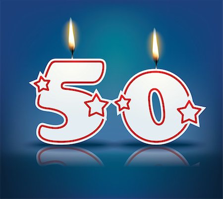 simsearch:400-07989439,k - Birthday candle number 50 with flame - eps 10 vector illustration Stock Photo - Budget Royalty-Free & Subscription, Code: 400-07989428