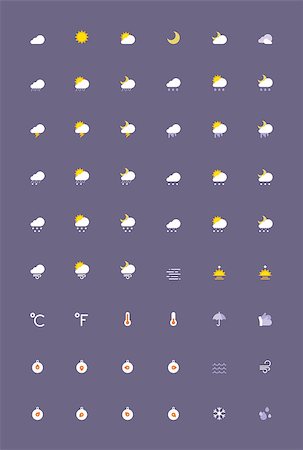 simsearch:400-07427440,k - Set of the weather related icons Stock Photo - Budget Royalty-Free & Subscription, Code: 400-07989621