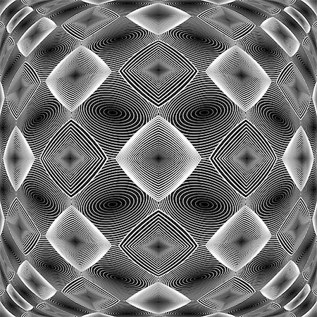 simsearch:400-07631338,k - Design warped monochrome geometric diamond pattern. Abstract textured background. Vector art. No gradient Stockbilder - Microstock & Abonnement, Bildnummer: 400-07989723