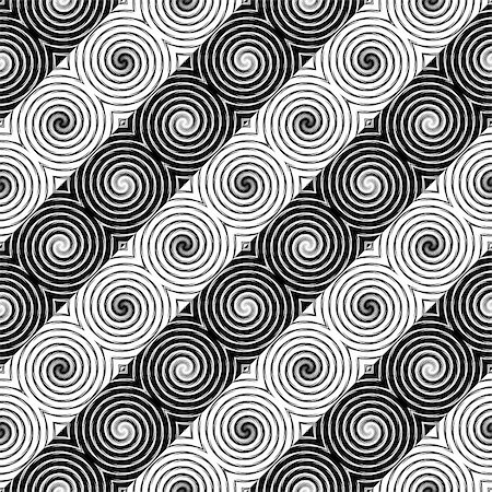 simsearch:400-08050050,k - Design seamless monochrome spiral movement pattern. Abstract diagonal striped background. Vector art Stockbilder - Microstock & Abonnement, Bildnummer: 400-07989746