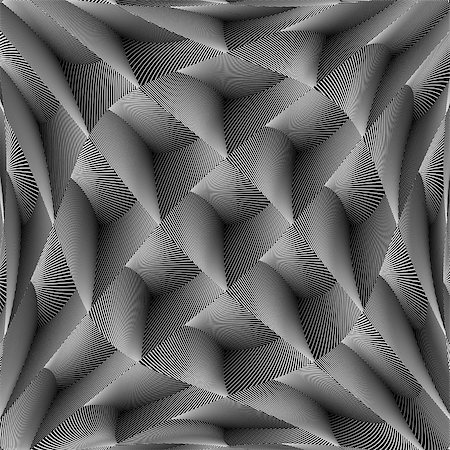 simsearch:400-07631338,k - Design monochrome warped grid diamond pattern. Abstract volume textured background. Vector art. No gradient Stockbilder - Microstock & Abonnement, Bildnummer: 400-07989747