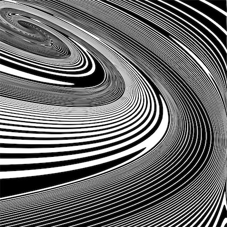 simsearch:400-07409233,k - Design monochrome helix movement illusion background. Abstract strip lines warped backdrop. Vector-art illustration. No gradient Photographie de stock - Aubaine LD & Abonnement, Code: 400-07989748