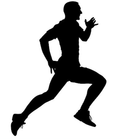 Athlete on running race, silhouettes. Vector illustration. Stock Photo - Budget Royalty-Free & Subscription, Code: 400-07989865