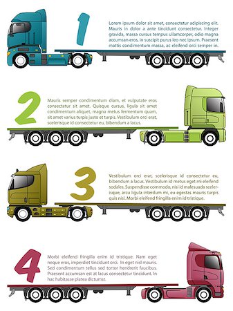 simsearch:400-06924506,k - Truck infographics design with various choices and numbers Photographie de stock - Aubaine LD & Abonnement, Code: 400-07980068