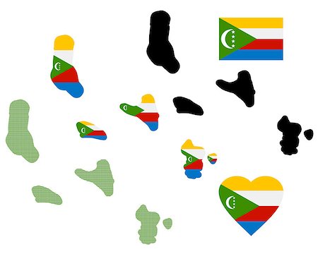 map Comoros different types and symbols on a white background Stock Photo - Budget Royalty-Free & Subscription, Code: 400-07980176