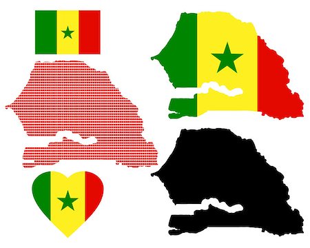simsearch:400-07980176,k - Map Senegal different types and symbols on a white background Photographie de stock - Aubaine LD & Abonnement, Code: 400-07980211