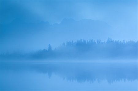 simsearch:400-08041728,k - mountains and forest by Barmsee lake in fog, Germany Stock Photo - Budget Royalty-Free & Subscription, Code: 400-07980339
