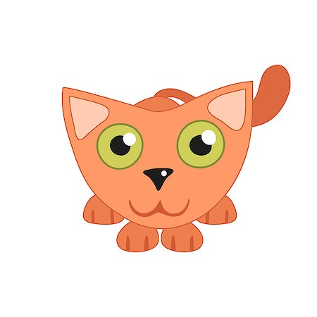 simsearch:400-07508681,k - Cute cat lying and hunting, vector illustration of red funny kitty Stock Photo - Budget Royalty-Free & Subscription, Code: 400-07980557