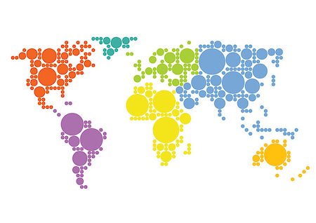 simsearch:400-05294287,k - Colorful world map showing Earth with all continents. Stock Photo - Budget Royalty-Free & Subscription, Code: 400-07980838