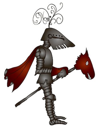 simsearch:400-05238383,k - Medieval knight on a toy horse. Vector illustration. Stock Photo - Budget Royalty-Free & Subscription, Code: 400-07980868