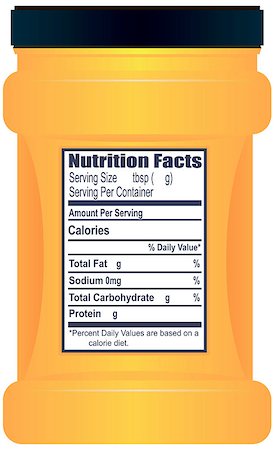 Plastic container with information about the food on the sticker. Vector illustration. Stock Photo - Budget Royalty-Free & Subscription, Code: 400-07980922