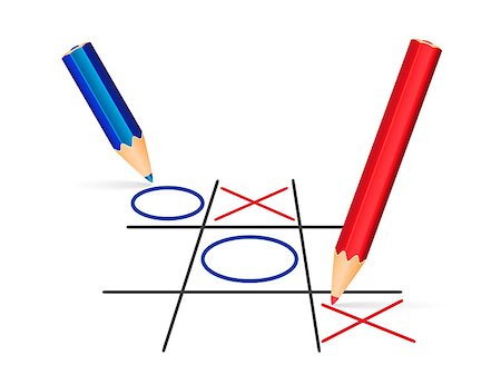 Two pencils playing tic-tac-toe - Isolated Vector Illustration Foto de stock - Super Valor sin royalties y Suscripción, Código: 400-07980969