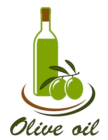 simsearch:400-07818752,k - olive oil icon with bottle and olives branch Foto de stock - Super Valor sin royalties y Suscripción, Código: 400-07981096