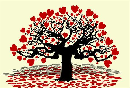 simsearch:400-07986020,k - An illustration of the tree of love as a symbol of love and Valentine's Day. Stock Photo - Budget Royalty-Free & Subscription, Code: 400-07981173