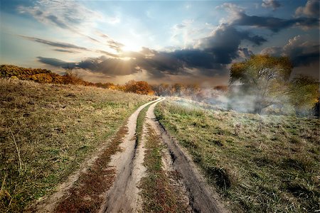 simsearch:400-07932789,k - Fog over country road in a countryside Stock Photo - Budget Royalty-Free & Subscription, Code: 400-07981298