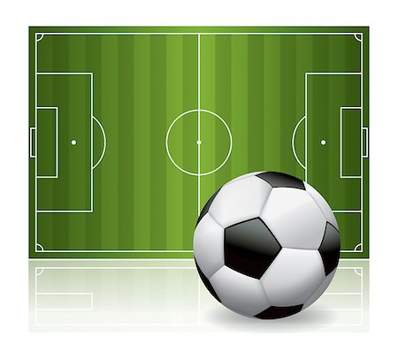 A soccer ball football and field isolated on white illustration. Vector EPS 10 available. EPS file contains a gradient mesh. Fotografie stock - Microstock e Abbonamento, Codice: 400-07981317