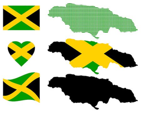 simsearch:400-08048153,k - Map of Jamaica and the different types of characters on a white background Foto de stock - Royalty-Free Super Valor e Assinatura, Número: 400-07981362