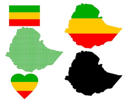 simsearch:400-05261355,k - Map of State of the Federal Democratic Republic of Ethiopia raznÑ?h species on a white background Foto de stock - Super Valor sin royalties y Suscripción, Código: 400-07981372