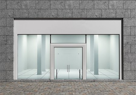 Modern Empty Store Front with Big Windows Photographie de stock - Aubaine LD & Abonnement, Code: 400-07981434