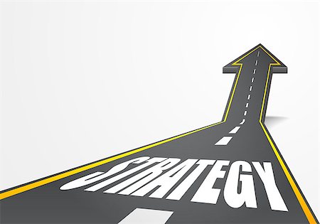 straight road - detailed illustration of a highway road going up as an arrow with Strategy text, eps10 vector Stock Photo - Budget Royalty-Free & Subscription, Code: 400-07981641