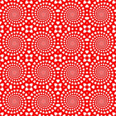 simsearch:400-07405778,k - Design seamless red heart spiral movement background. Valentines Day pattern. Vector art. No gradient Stock Photo - Budget Royalty-Free & Subscription, Code: 400-07982006