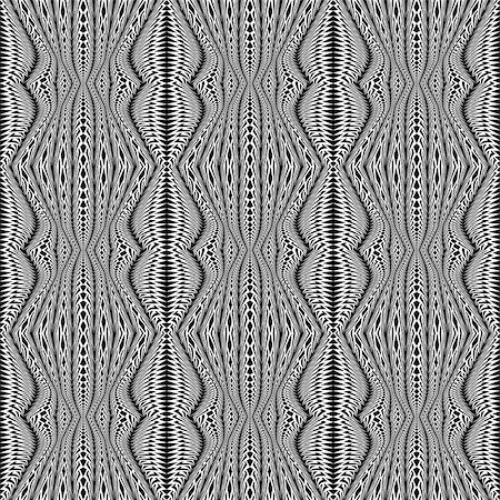 simsearch:400-07990307,k - Design seamless monochrome stripy pattern. Abstract warped textured background. Vector art. No gradient Foto de stock - Super Valor sin royalties y Suscripción, Código: 400-07982024